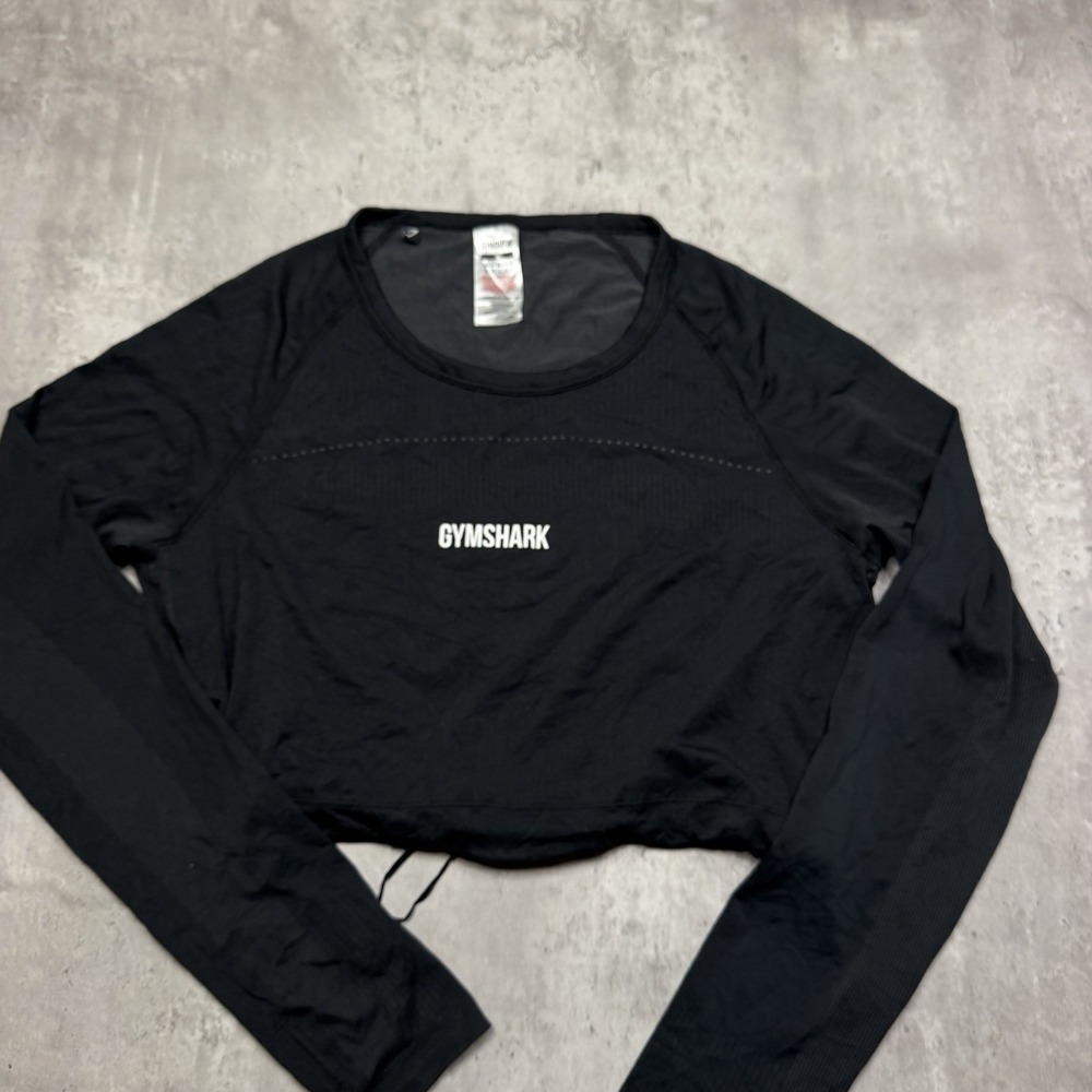 Gymshark Women's Long Sleeve Cropped Top Cinched Waist Size Medium